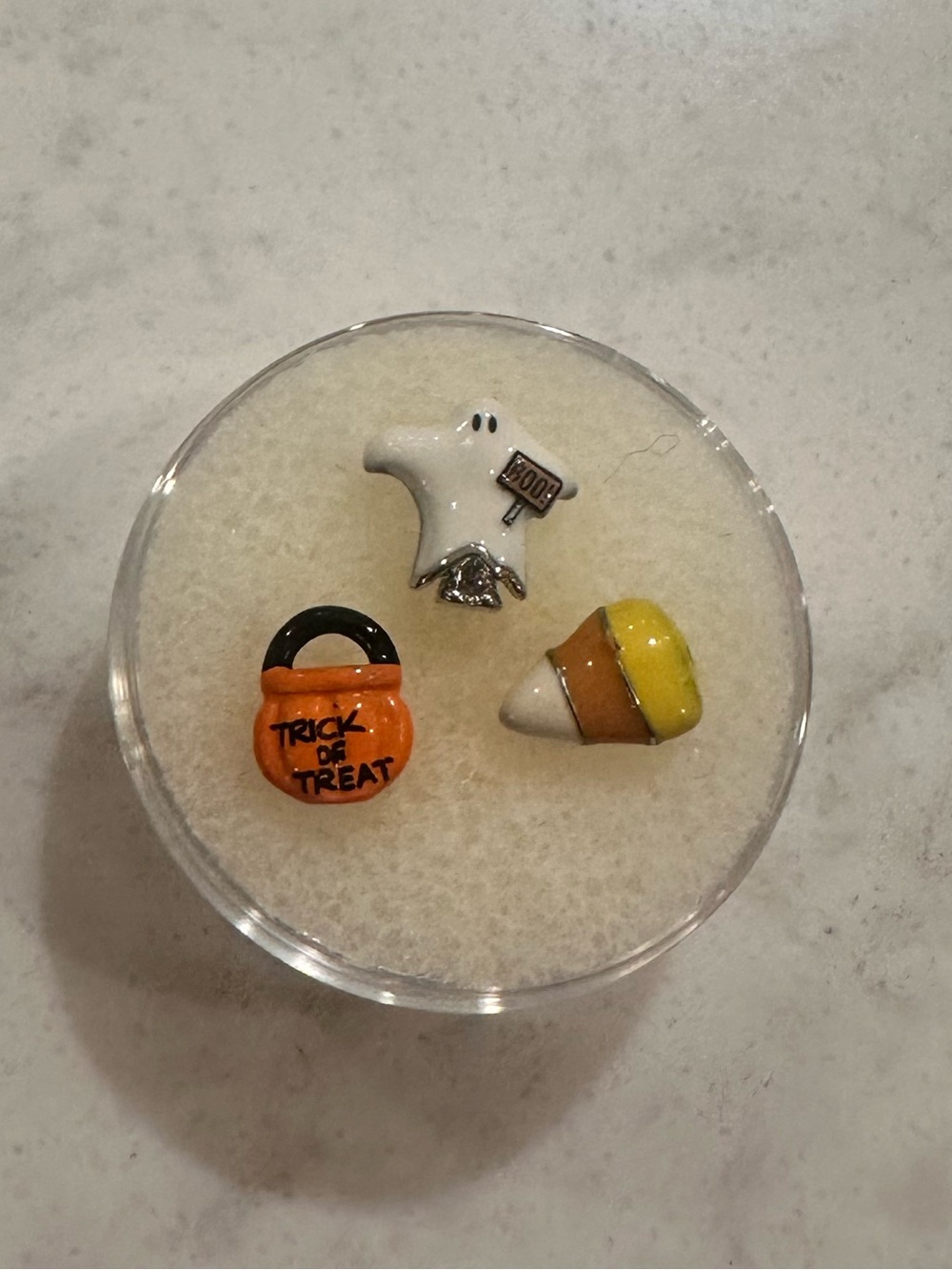 Origami Owl Orange, White & Yellow Halloween Charm Trio